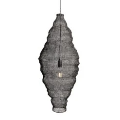 Beehive Wire Cage Metal Mesh Pendant Light - Oval - Pewter -Lumi Home Shop Pendant Pewter Industville Lighting Oval Beehive BE WCMP O P White