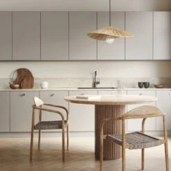 Raffia Ceiling Pendant Light - Hat - Natural -Lumi Home Shop RA LHP27 N INDUSTVILLE B2C KITCHEN AdobeStock 489941967copy 4