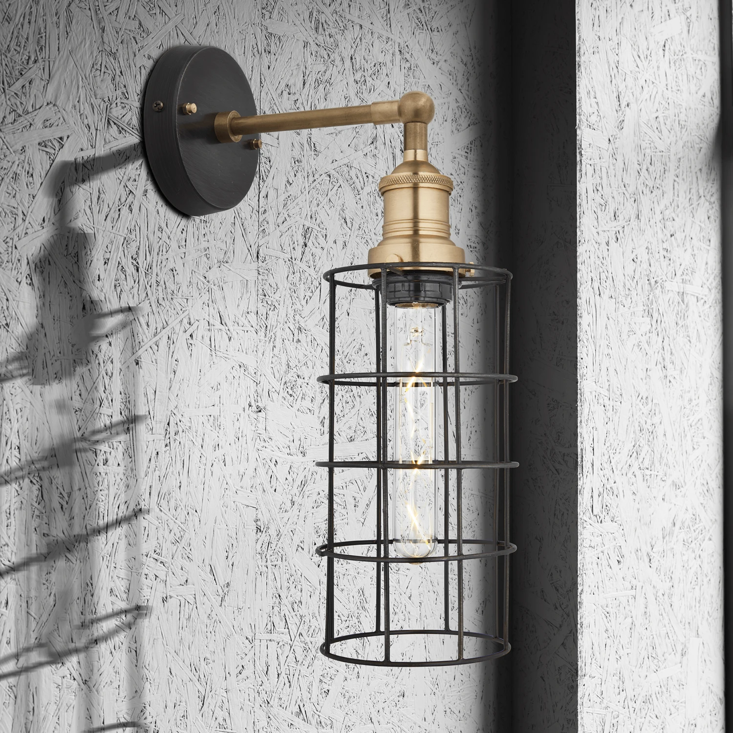 Brooklyn Wire Cage Wall Light - 5 Inch - Pewter - Cylinder 9 Brooklyn Wire Cage Wall Light - 5 Inch - Pewter - Cylinder - Image 7