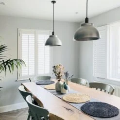 Sleek Dome Pendant - 13 Inch - Light Pewter -Lumi Home Shop SL DP13 LP PHLRINDUSTVILLEB2CDININGROOMPATTERNWALLPAPER nat and chris home 1 copy