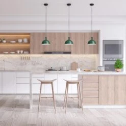 Sleek Dome Pendant - 8 Inch - Dark Green -Lumi Home Shop SL DP8 DG PH INDUSTVILLE B2C KITCHEN AdobeStock 1