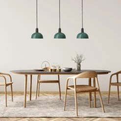 Sleek Dome Pendant - 8 Inch - Turquoise 13 Sleek Dome Pendant - 8 Inch - Turquoise -Lumi Home Shop SL DP8 T BKH INDUSTVILLE B2C DINING ROOM AdobeStock 1