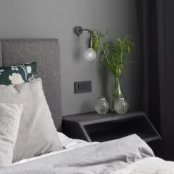 Sleek Edison Adjustable Wall Light - Pewter -Lumi Home Shop SL EAWL PINDUSTVILLEB2CBEDROOMAdobeStock