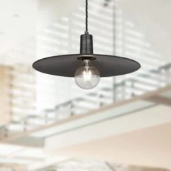 Sleek Flat Pendant - 15 Inch - Pewter -Lumi Home Shop SL FP15 P Industville 1042x1042 RESIDENTIAL COMMERCIAL Andy Haslam Photography