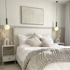 Sleek Cylinder Opal Glass Globe Pendant Light - 7 Inch -Lumi Home Shop SL OGL GLP7 W PH INDUSTVILLE B2C BEDROOM WHITE kjg home RESTRICTEDUSE 1