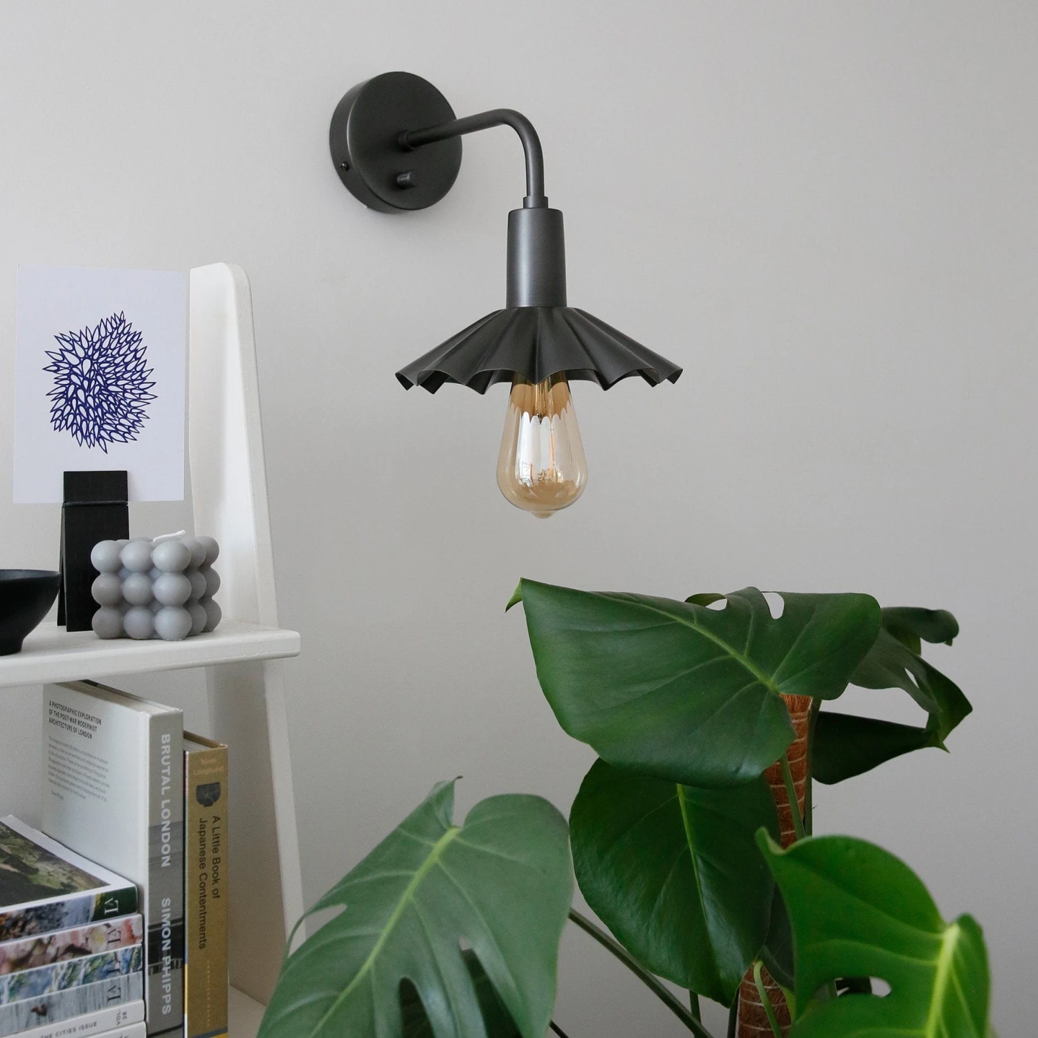 Sleek Umbrella Wall Light - 8 Inch - Pewter 9 Sleek Umbrella Wall Light - 8 Inch - Pewter - Image 7