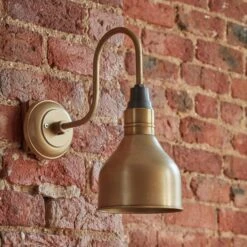Swan Neck Cone Wall Light - 7 Inch - Brass -Lumi Home Shop SN CWL7 B Industville 1042X1042 RESIDENTIAL Snook Architects