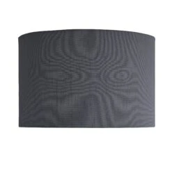 Drum - Large - Grey Dupion Silk - Lampshade Only -Lumi Home Shop Shade Grey Dupion Silk Industville Lighting Drum DR L GRDS LSO front
