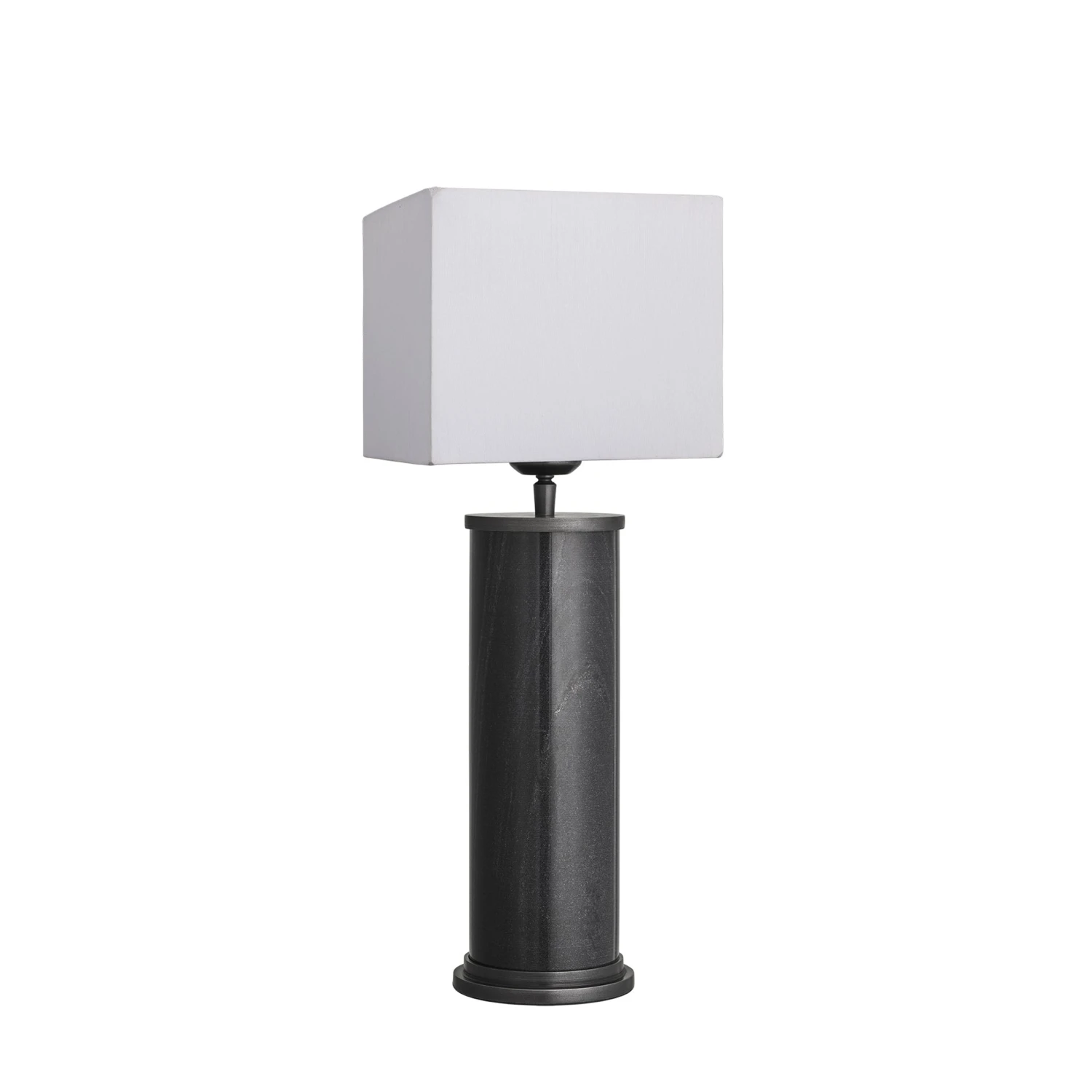 Marble Pillar Cylinder Table Lamp - Black & Pewter 6 Marble Pillar Cylinder Table Lamp - Black & Pewter - Image 4