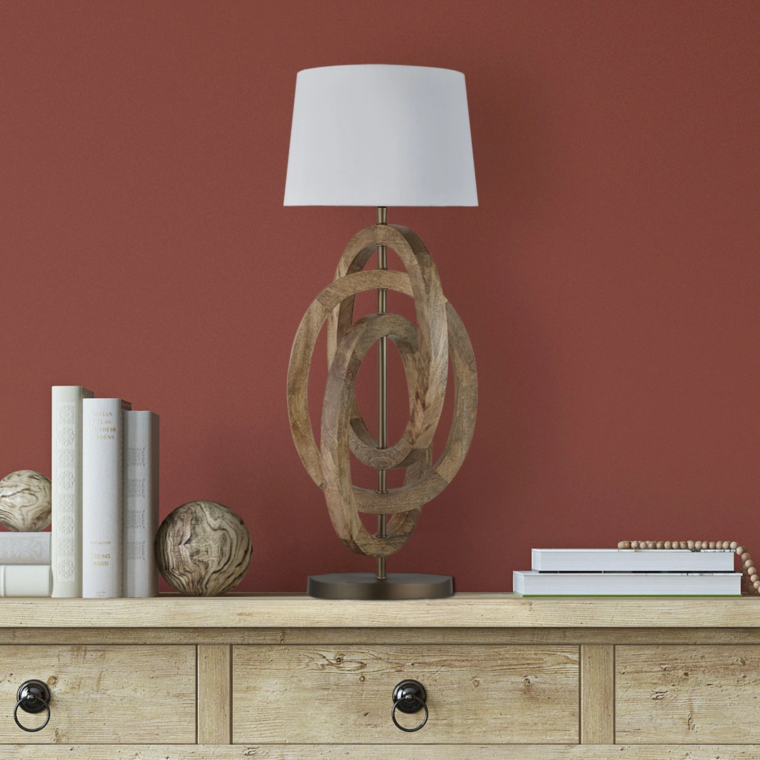 Wooden Geometric Circle Table Lamp - Natural - Base Only 3 Wooden Geometric Circle Table Lamp - Natural - Base Only