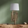 Wooden Geometric Rectangle Table Lamp - Natural - Base Only -Lumi Home Shop WO GE RETL N W LEM INDUSTVILLE B2C LIVING ROOM SIDE BOARD BO Closeup