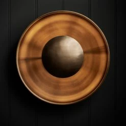 Boston Round Metal Diffuser Wall Light Flush Mount - 13 Inch - Brass 14 Boston Round Metal Diffuser Wall Light Flush Mount - 13 Inch - Brass -Lumi Home Shop Wall Light Flush Mount 13 inch Brass Boston Round Metal Diffuser BO MD WLFM13 B Front Dark Lit