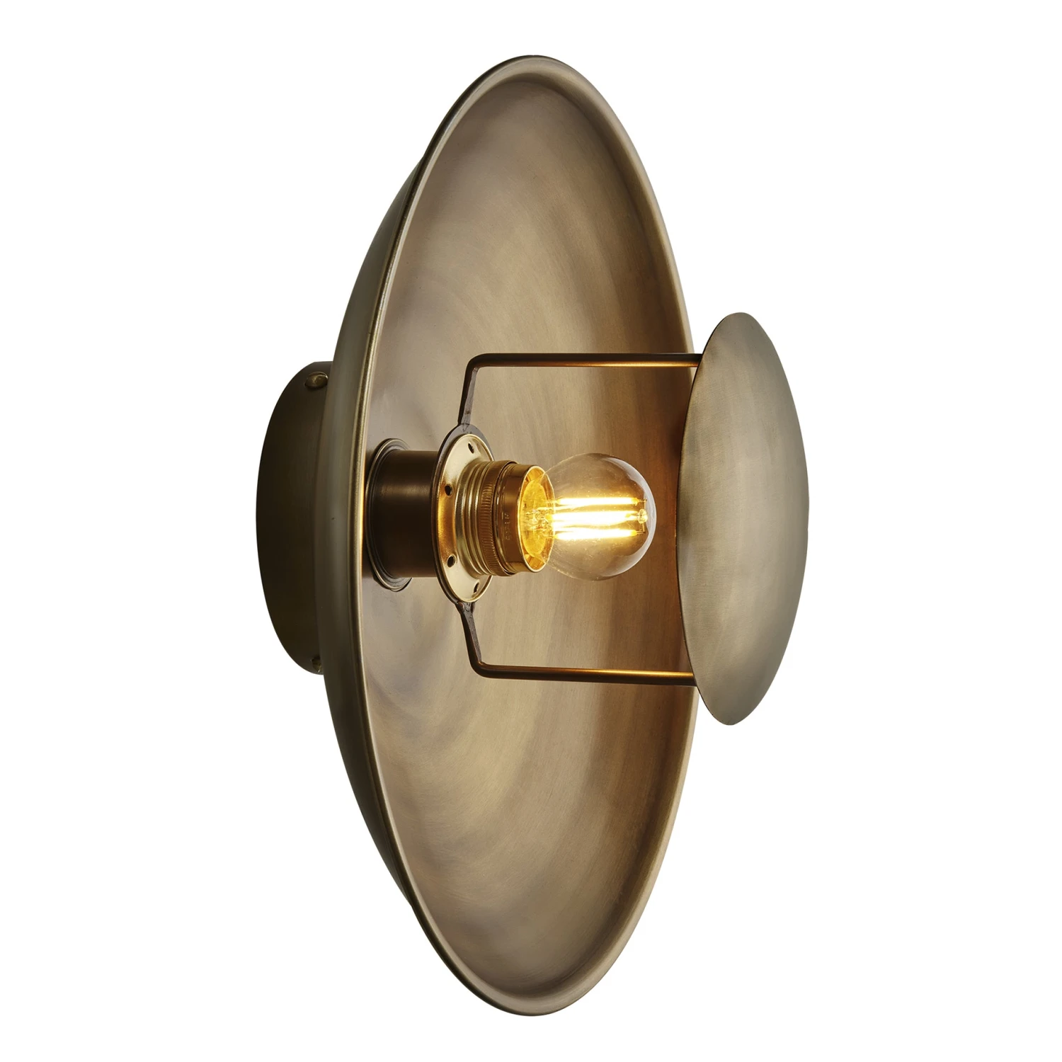 Boston Round Metal Diffuser Wall Light Flush Mount - 13 Inch - Brass 10 Boston Round Metal Diffuser Wall Light Flush Mount - 13 Inch - Brass - Image 8
