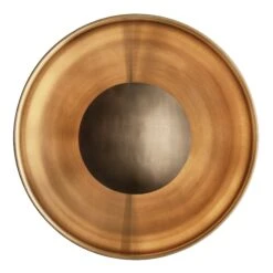 Boston Round Metal Diffuser Wall Light Flush Mount - 13 Inch - Brass 16 Boston Round Metal Diffuser Wall Light Flush Mount - 13 Inch - Brass -Lumi Home Shop Wall Light Flush Mount 13 inch Brass Boston Round Metal Diffuser Industville BO MD WLFM13 B Front Lit