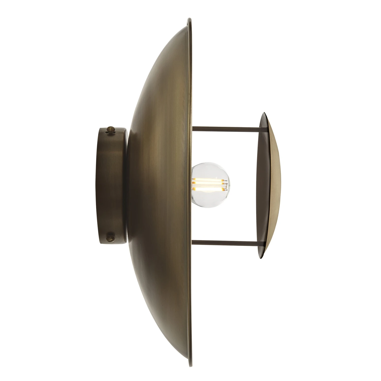 Boston Round Metal Diffuser Wall Light Flush Mount - 13 Inch - Brass 11 Boston Round Metal Diffuser Wall Light Flush Mount - 13 Inch - Brass - Image 9