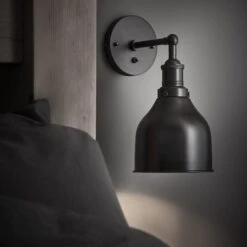 Brooklyn Cone Wall Light - 7 Inch - Black 16 Brooklyn Cone Wall Light - 7 Inch - Black -Lumi Home Shop br cwl7 bk bkh INDUSTVILLE B2C BEDROOM ANDYHASLAMPHOTOGRAPHY