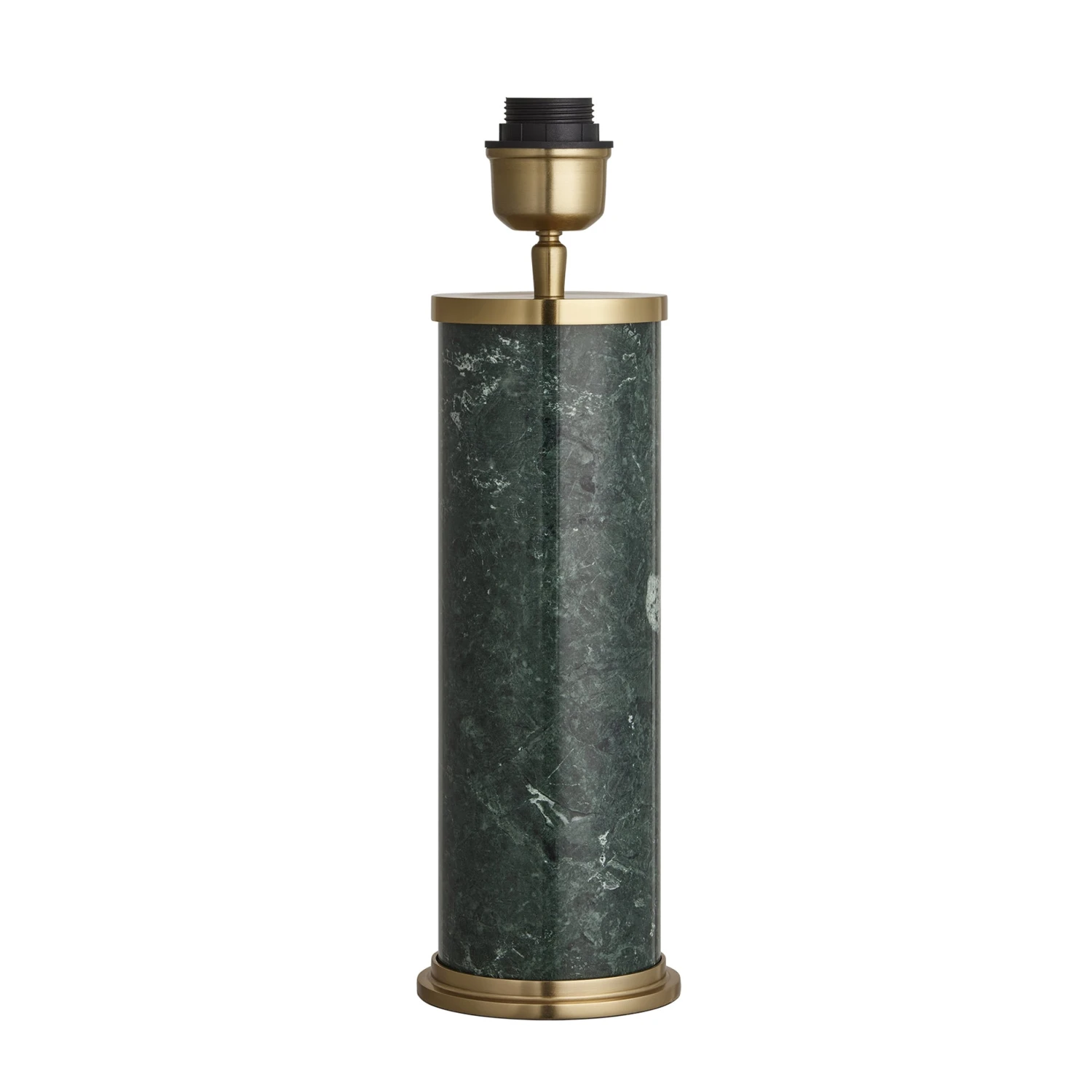 Marble Pillar Cylinder Table Lamp - Green & Brass - Image 9