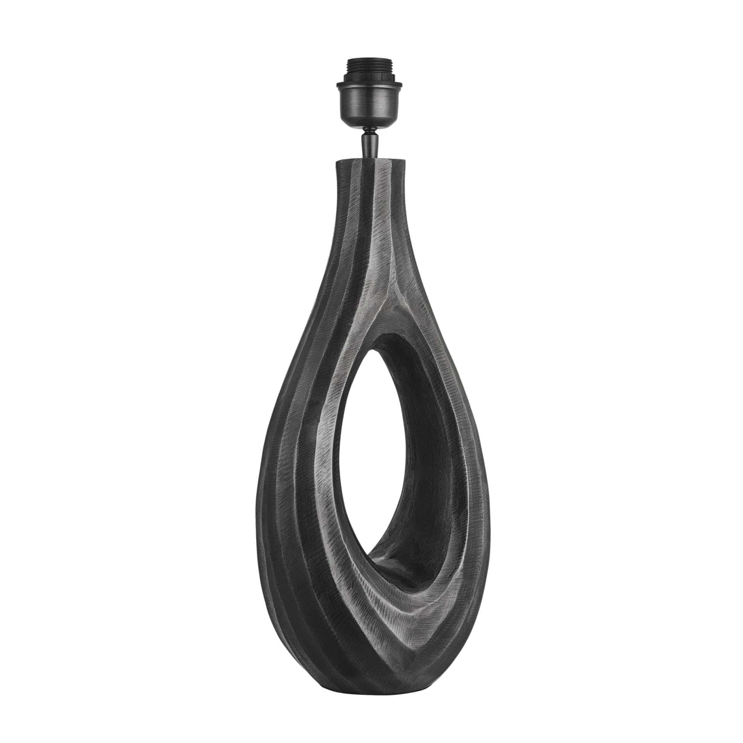 Ornate Ellipse Table Lamp - Pewter - Base Only - Image 3