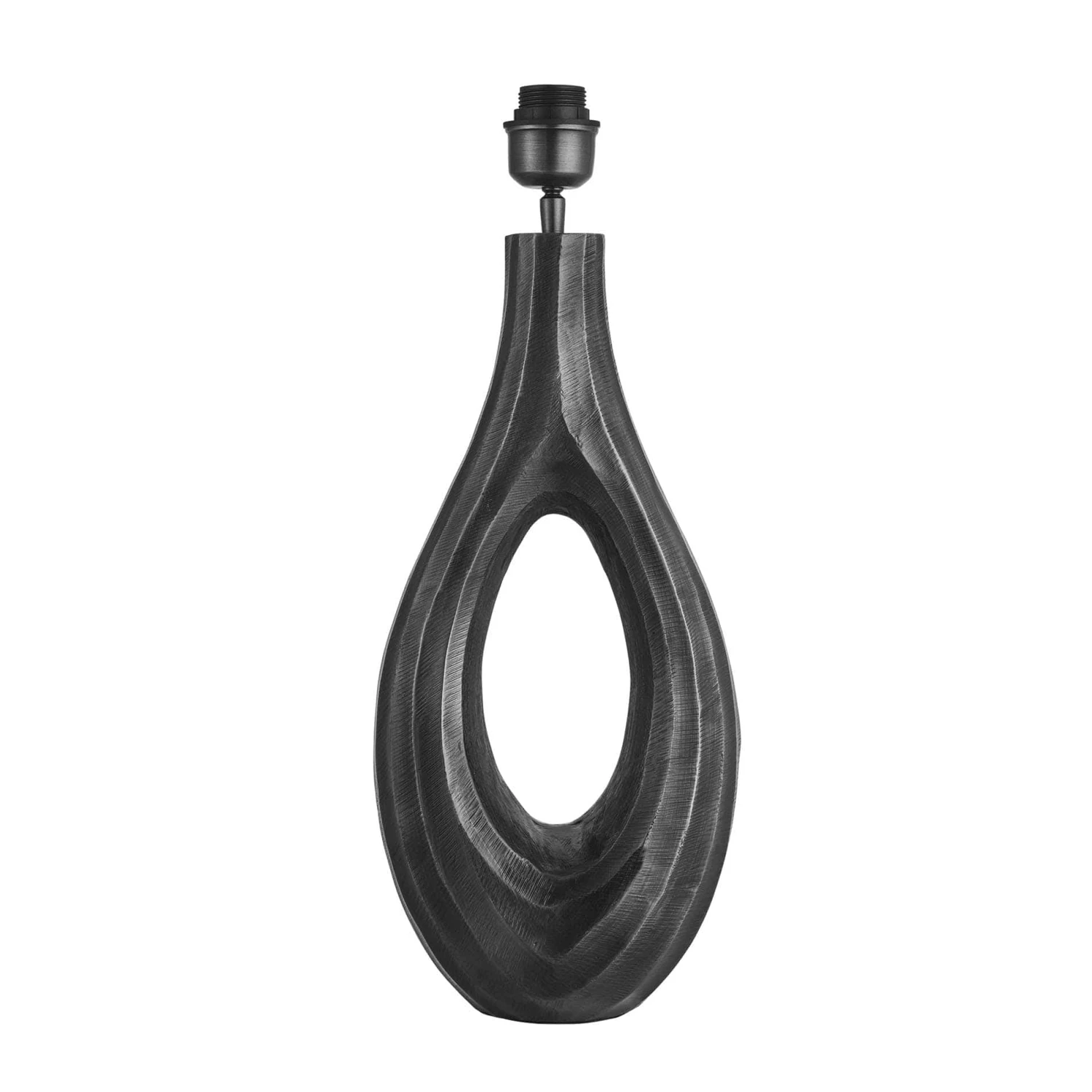 Ornate Ellipse Table Lamp - Pewter - Base Only - Image 2