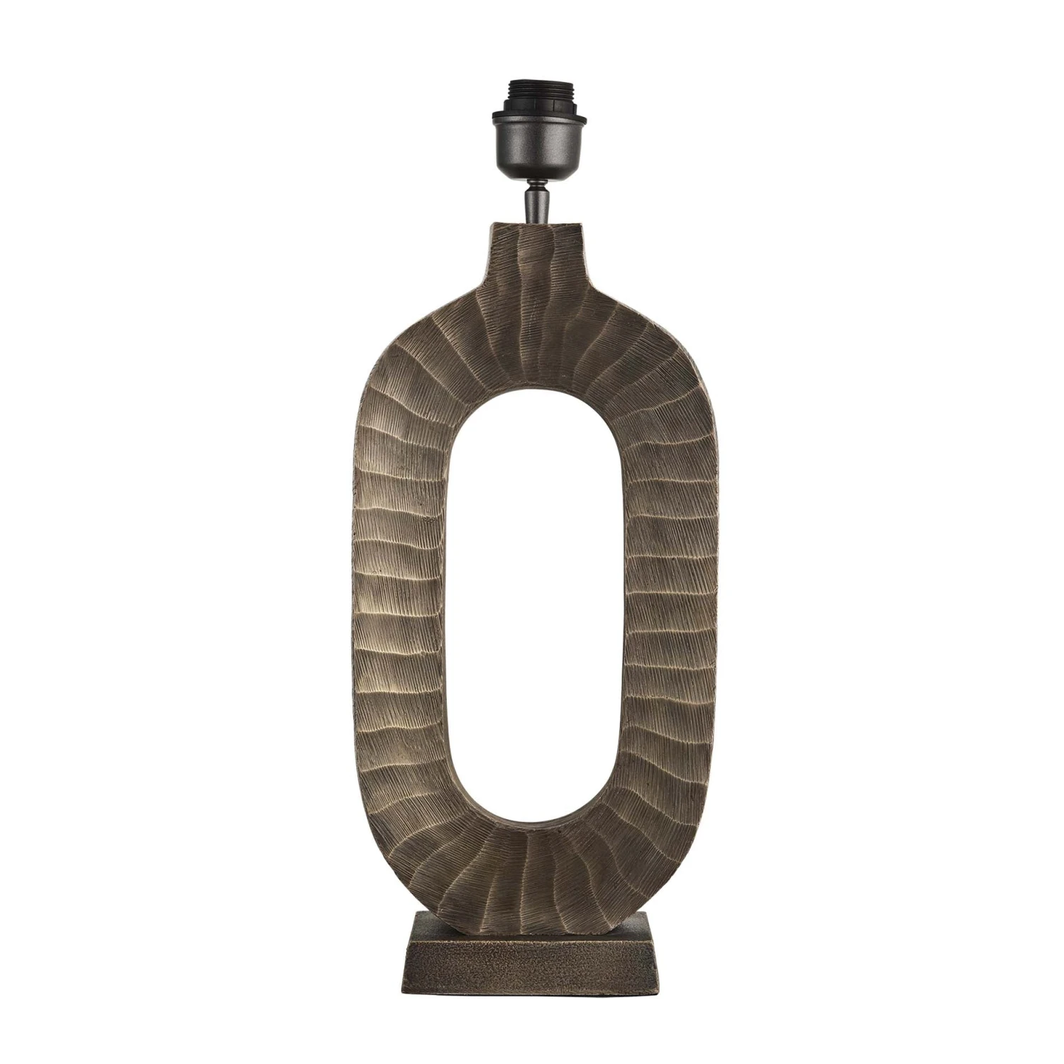 Ornate Oval Table Lamp - Brass - Image 12