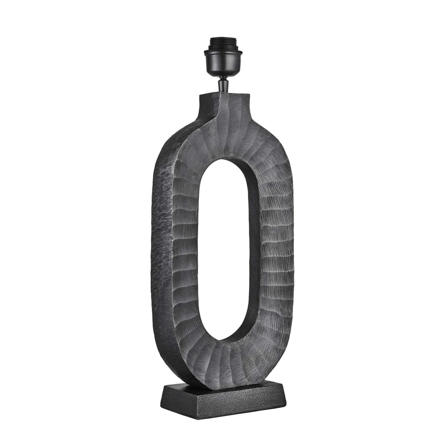 Ornate Oval Table Lamp - Pewter - Base Only - Image 2