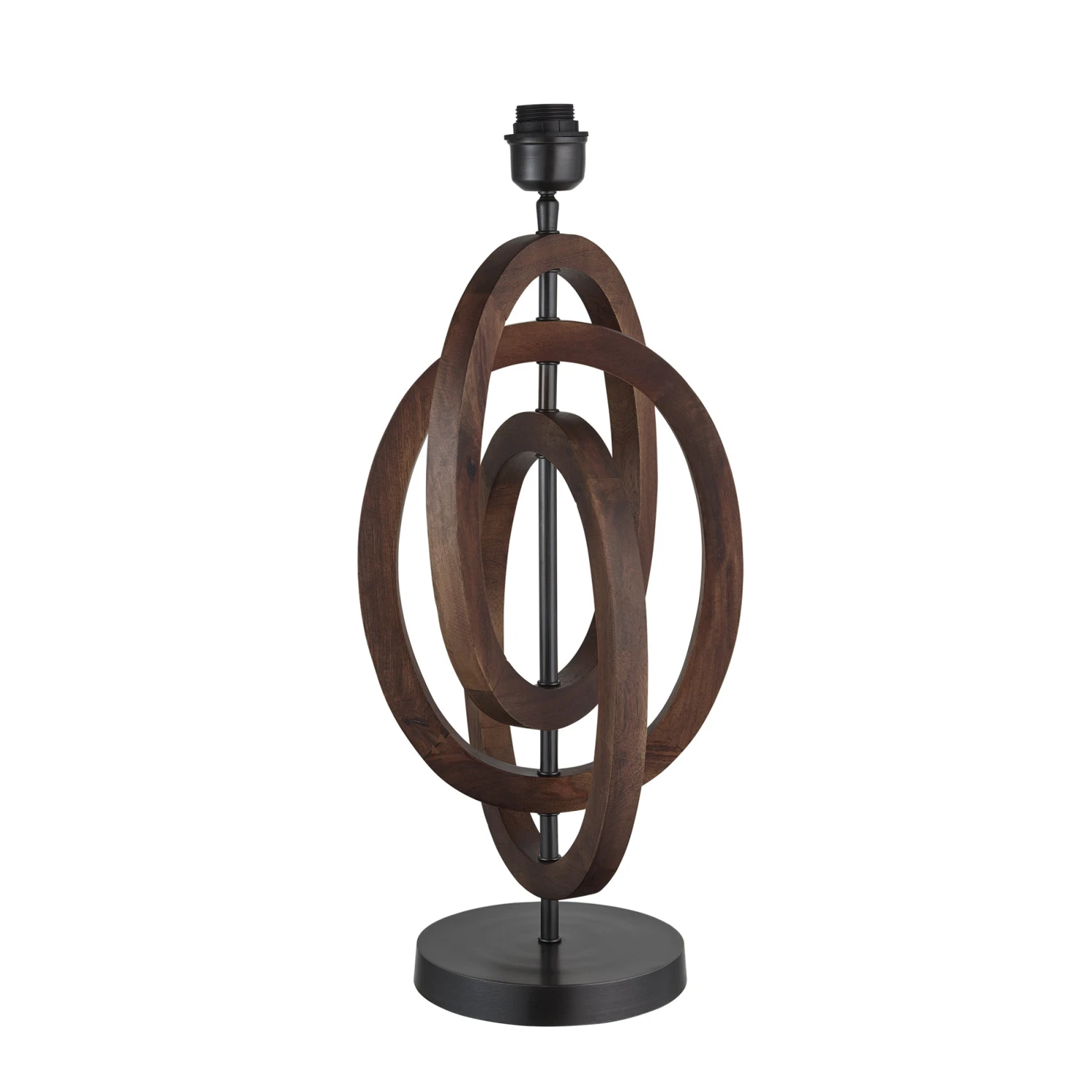 Wooden Geometric Circle Table Lamp - Walnut 18 Wooden Geometric Circle Table Lamp - Walnut - Image 16