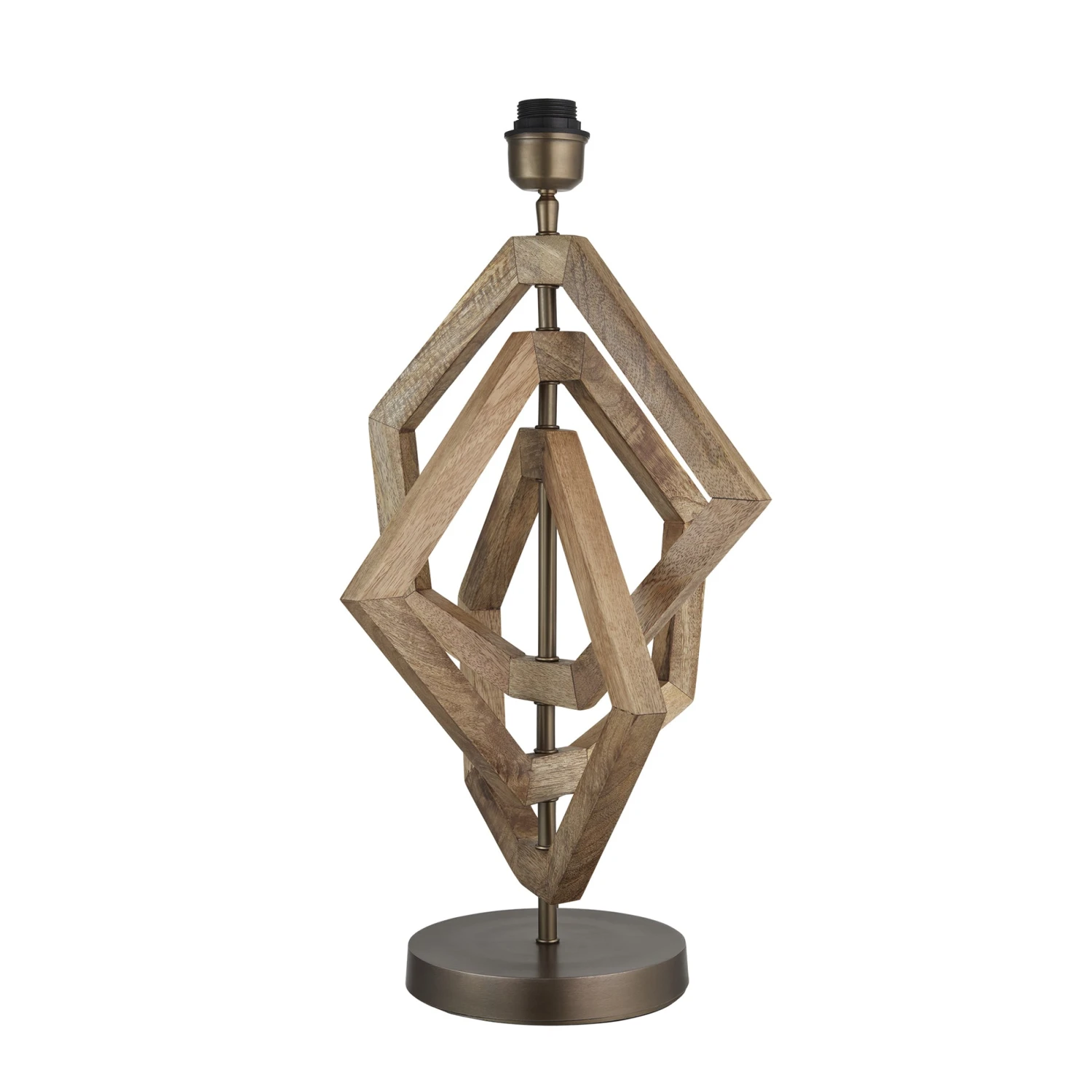 Wooden Geometric Polygon Table Lamp - Natural 19 Wooden Geometric Polygon Table Lamp - Natural - Image 17