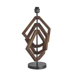 Wooden Geometric Polygon Table Lamp - Walnut -Lumi Home Shop table lamp base wooden geometric polygon walnut WO GE POTL WN BO front fe66730b af08 44c4 b968 f555ce07bdbc