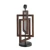 Wooden Geometric Rectangle Table Lamp - Walnut - Base Only -Lumi Home Shop table lamp base wooden geometric rectangle walnut WO GE RETL WN BO angled