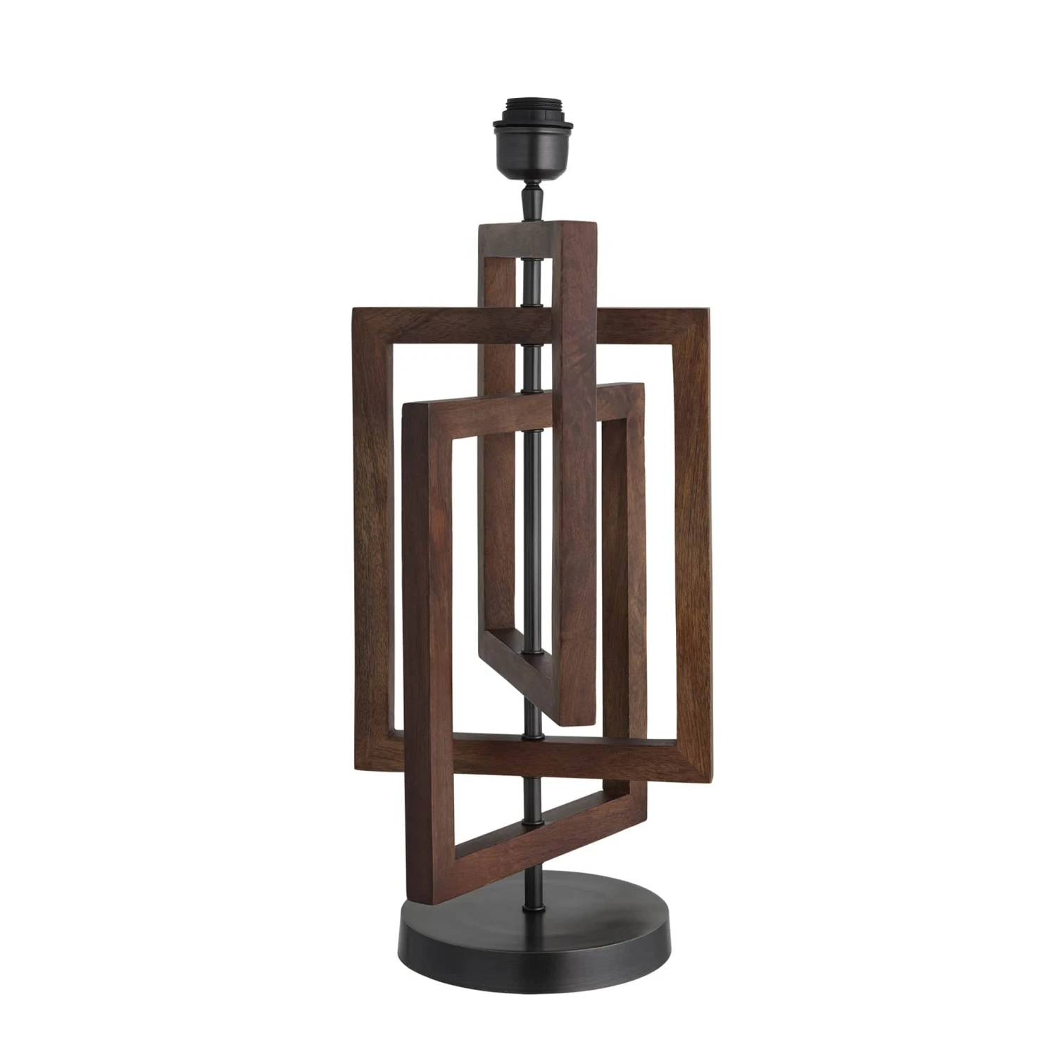 Wooden Geometric Rectangle Table Lamp - Walnut - Base Only 3 Wooden Geometric Rectangle Table Lamp - Walnut - Base Only
