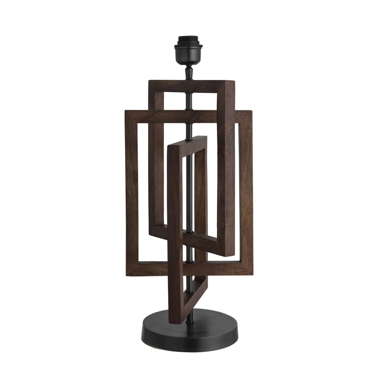 Wooden Geometric Rectangle Table Lamp - Walnut - Base Only 4 Wooden Geometric Rectangle Table Lamp - Walnut - Base Only - Image 2