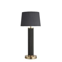 Knurled Pillar Table Lamp - Black 14 Knurled Pillar Table Lamp - Black -Lumi Home Shop table lamp knurled pillar black small empire grey KN PILTL BK GR SEM