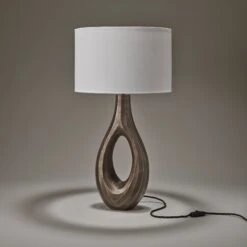 Ornate Ellipse Table Lamp - Brass