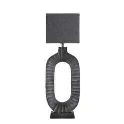 Ornate Oval Table Lamp - Pewter -Lumi Home Shop table lamp ornate oval pewter lampshade small cube grey lighting ORN OTL P GR SCU front