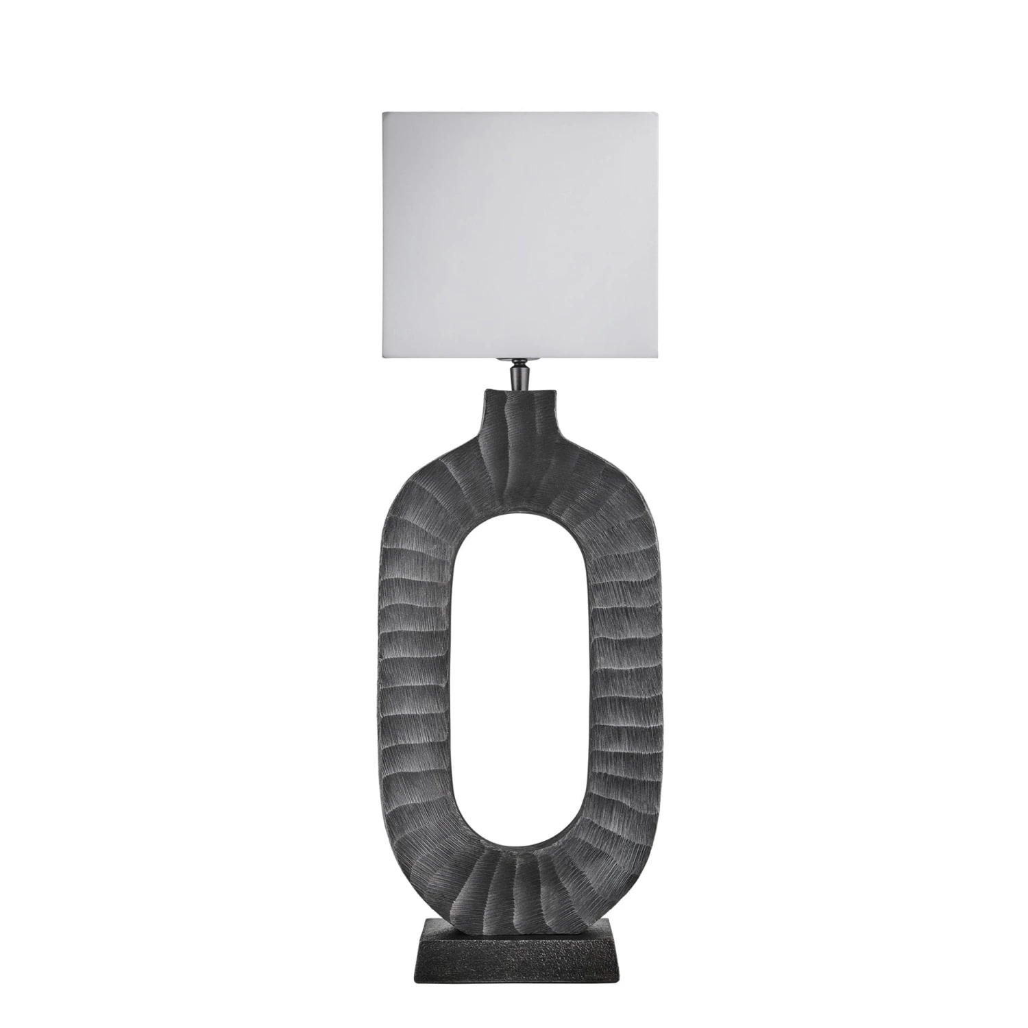 Ornate Oval Table Lamp - Pewter - Image 10