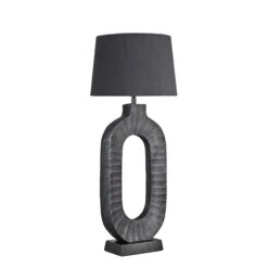 Ornate Oval Table Lamp - Pewter -Lumi Home Shop table lamp ornate oval pewter lampshade small empire grey lighting ORN OTL P GR SEM angled