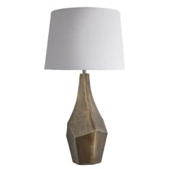 Ornate Prism Table Lamp - Brass -Lumi Home Shop table lamp ornate prism brass lampshade large empire white ORN PRTL B W LEM front