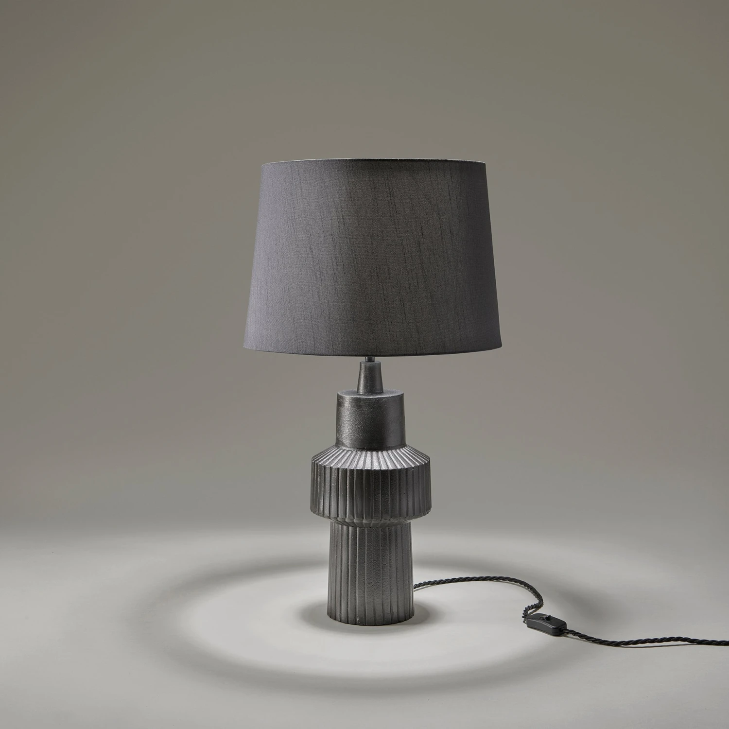 Ornate Tower Table Lamp - Pewter