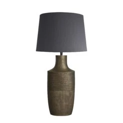 Ornate Vase Table Lamp - Brass 20 Ornate Vase Table Lamp - Brass -Lumi Home Shop table lamp ornate vase brass lampshade large empire grey ORN VTL B GR LEM front