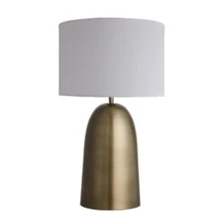 Pillar Bell Table Lamp - Brass 11 Pillar Bell Table Lamp - Brass -Lumi Home Shop table lamp pillar bell brass lampshade large drum white PIL GE BLTL B W LDR