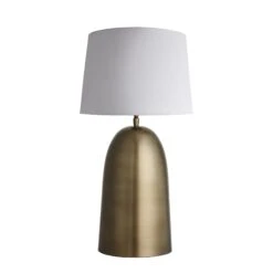 Pillar Bell Table Lamp - Brass 13 Pillar Bell Table Lamp - Brass -Lumi Home Shop table lamp pillar bell brass lampshade large empire white PIL GE BLTL B W LEM