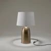 Pillar Bell Table Lamp - Brass -Lumi Home Shop table lamp pillar bell brass lampshade large empire white PIL GE BLTL B W LEM in situ