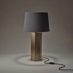 Pillar Hex Table Lamp - Brass