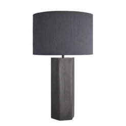 Pillar Hex Table Lamp - Pewter 23 Pillar Hex Table Lamp - Pewter -Lumi Home Shop table lamp pillar hex pewter large drum grey PIL GE HETL P GR LDR angled