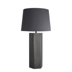 Pillar Hex Table Lamp - Pewter 21 Pillar Hex Table Lamp - Pewter -Lumi Home Shop table lamp pillar hex pewter large empire grey PIL GE HETL P GR LEM angled