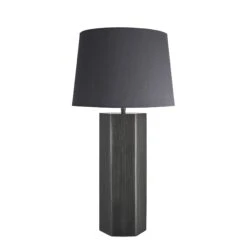 Pillar Hex Table Lamp - Pewter 20 Pillar Hex Table Lamp - Pewter -Lumi Home Shop table lamp pillar hex pewter large empire grey PIL GE HETL P GR LEM front