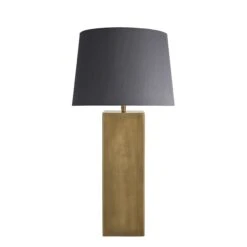 Pillar Square Table Lamp - Brass -Lumi Home Shop table lamp pillar square brass large empire grey PIL GE SQTL B GR LEM front