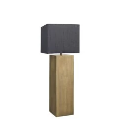 Pillar Square Table Lamp - Brass -Lumi Home Shop table lamp pillar square brass small cube grey PIL GE SQTL B GR SCU angled