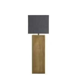 Pillar Square Table Lamp - Brass -Lumi Home Shop table lamp pillar square brass small cube grey PIL GE SQTL B GR SCU front
