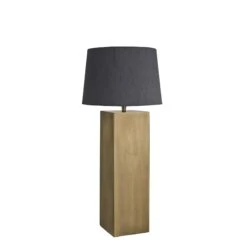 Pillar Square Table Lamp - Brass -Lumi Home Shop table lamp pillar square brass small empire grey PIL GE SQTL B GR SEM angled